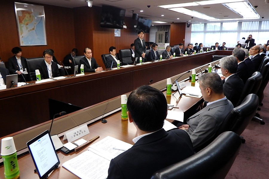 国交省内で行われた中野大臣と建設4団体の意見交換会（日本工業経済新聞社【建設メール】より）